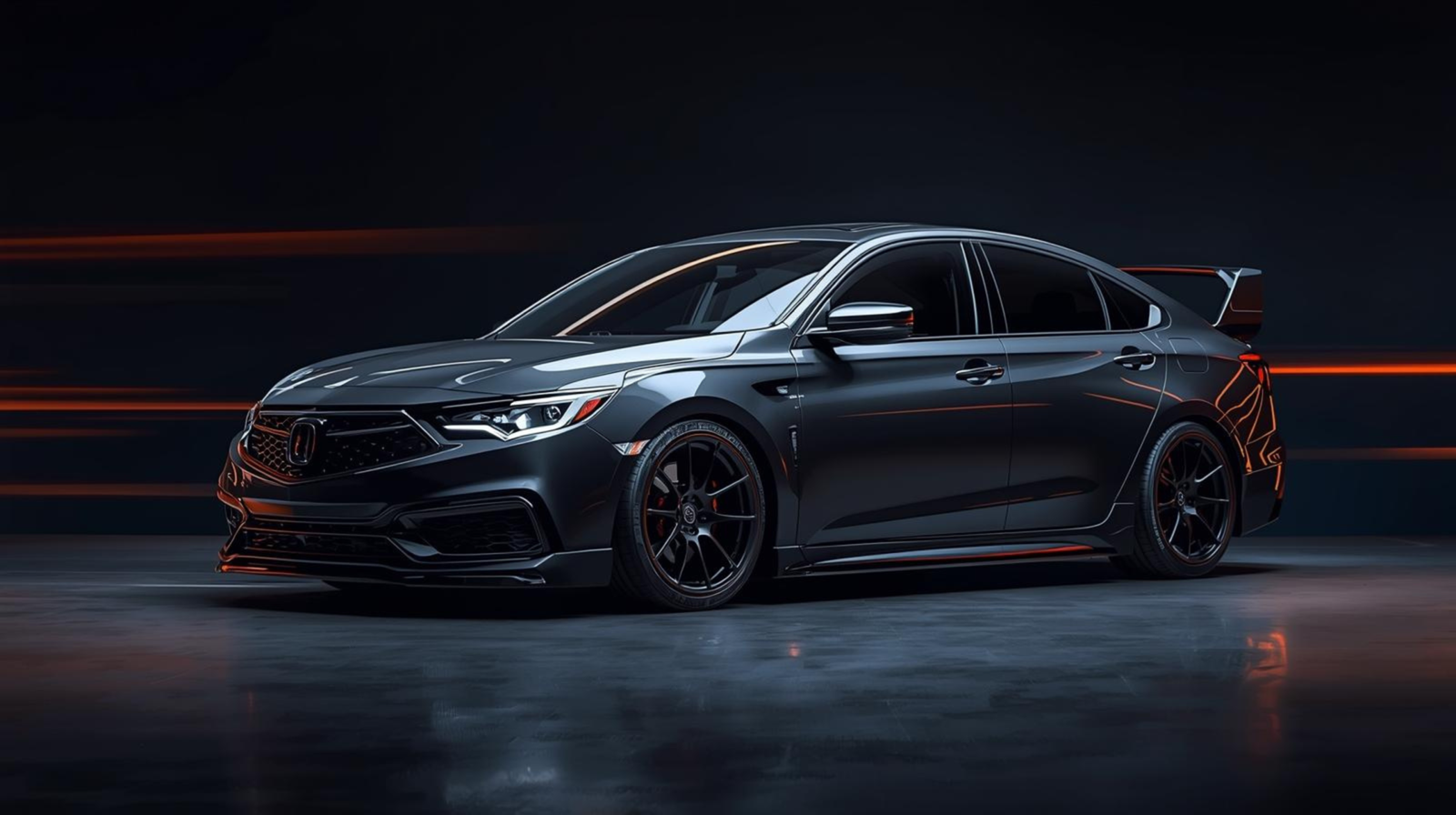 Car with Kyvinta wheels and tires